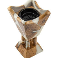 Brûleur de Bakhoor en bois de santal avec finition antique pour la décoration traditionnelle de la maison, écologique, aromathérapie religieuse, pratiques spirituelles
