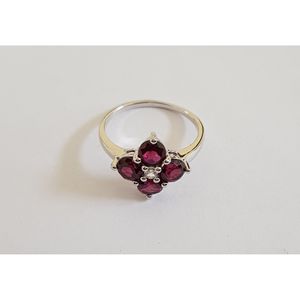 Handmade <b>925</b> Sterling <b>Silver</b> <b>Ring</b> for Women Natural Garnet White Topaz Stone Handcrafted Jewelry for Everyday Wear Shah Gems - Product Image 3