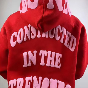 2025 nouveauté mode personnalisé bouffée impression sweats à capuche courts de haute qualité surdimensionné personnaliser fermeture éclair hommes sweats à capuche - Product Image 4