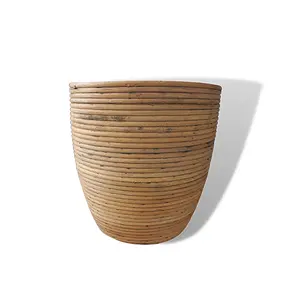 Large Bamboo Spun Cylinder Bin for Laundry, Wood Storage Basket For kids' rooms and baby rooms folding design eco-friendly