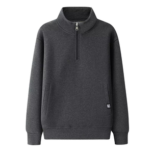 Sweat-shirts à demi-zip pour hommes en molleton de coton imprimé et brodé, qualité supérieure, logo personnalisé, manches longues, couleurs personnalisées, hiver - Product Image 1