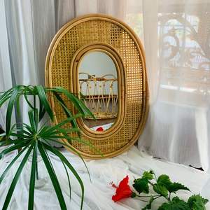 Meilleures ventes Miroir mural en rotin à la mode Art déco pour la décoration murale - Product Image 6