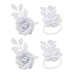 Forme de feuille mariage or ronds de serviette accessoires de restaurant ronds de serviette métal acier inoxydable élégant anneaux de serviette de mariage - Product Image 6