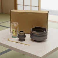 Fabricant Direct 3460875Set Accessoires de Thé en Céramique Résistants à la Chaleur Style Japandi Ensemble Matcha en Grès