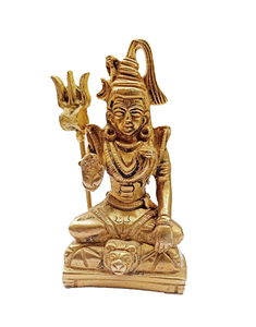 Estatua de escultura de Dios hindú de latón hecha a mano, diseño Art Deco para templo Pooja o mesa de oficina, artesanía de Metal - Product Image 1