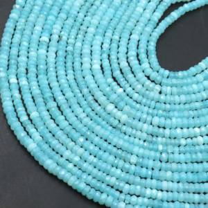 Collar de Perlas de Ópalo Peruano Hermoso y Más Vendido, con Forma de Rondel Facetado, para la Elaboración de Joyas, 13 Pulgadas, 3.5-4.5 mm, Regalo - Product Image 5