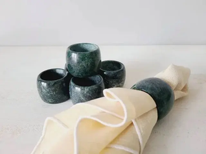 Khadim artisanat meilleure qualité teck porte-serviettes anneaux poli bois résine maison religieux Table décoration Floral Design - Product Image 4