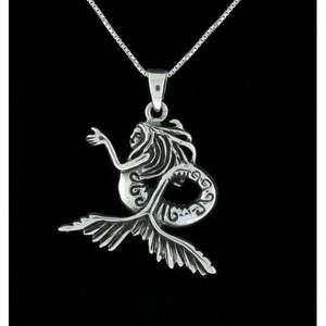 Pendentif et breloque sirène en argent - Product Image 3