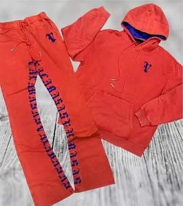 Logotipo personalizado impreso pantalones apilados sudaderas con capucha conjuntos Unisex calidad superior chándal bordado Jogging Suit - Product Image 2