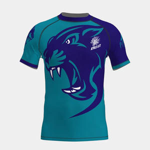 Sublimation de haute qualité concevez votre propre chemise de Compression en Spandex imprimée personnalisée à séchage rapide Gym Running Training BJJ Rash Guard - Product Image 1