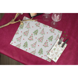 Nappe blanche 30x40cm avec imprimé vert aspen, papier professionnel, 200 pièces, B2B - Product Image 1