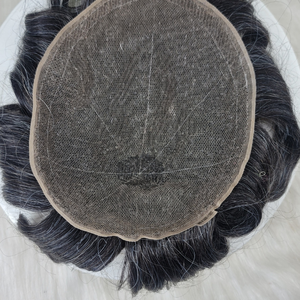 Peluca de cabello humano 100% prediseñada para hombres, tupé de encaje completo con corte de moda para hombres - Product Image 4