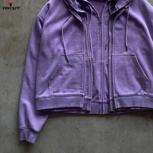 เสื้อฮู้ดดี้ปักลายตามสั่ง แขนยาว สไตล์สตรีทแวร์ สีพื้น ผ้าฝ้ายฟลีซ 100% สำหรับฤดูหนาว มีซิปสามชั้น พร้อมโลโก้ - Product Image 5