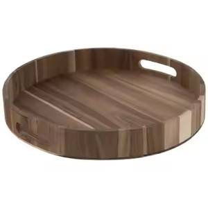 Plateau de tasses à café de table de chevet en forme de rond en bois pur de la meilleure qualité Vaisselle personnalisée Aliments affichés par l'artisanat en croissant - Product Image 2