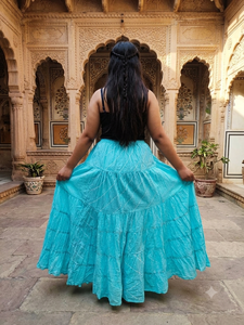 Tiered Cotton Maxi <b>Skirt</b> Bohemian Bandana Printed <b>Long</b> Indian Rajasthani Flare <b>Skirt</b> for Women | Bohemian <b>Summer</b> - Product Image 2