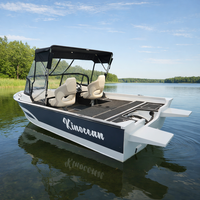 Bateau de pêche à console de 16 pieds, coque en V profond, yacht sportif pour les courses fluviales, le lac, le bar, le jon, entièrement soudé en aluminium
