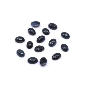 Saphir bleu naturel non traité, cabochons ovales calibrés 5x7mm et 6x8mm, pierre précieuse arc-en-ciel, taille ovale rose, hauteur 8mm, pierre précieuse en vrac - Product Image 2