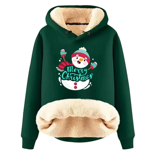 Sudaderas con capucha de estilo de tendencia para mujer, jersey con tema navideño, Sudadera con capucha estampada para mujer, sudaderas transpirables antiarrugas para mujer - Product Image 3