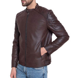 Chaqueta de cuero para hombre, cómoda, suave, estilo urbano, entrega rápida, talla regular, temporada de invierno, chaqueta de cuero estilo motero para hombre - Product Image 2