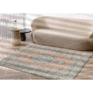 Tapis imprimé : Tapis moderne de style farmhouse vert à fleurs, antidérapant, avec poils doux - Product Image 2