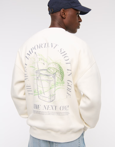 เสื้อสเวตเตอร์ผู้ชายผ้าฝ้าย100% GSM ขนาด400ออกแบบได้ตามต้องการดีไซน์ขนาดใหญ่พิมพ์ลายกราฟิก OEM - Product Image 1