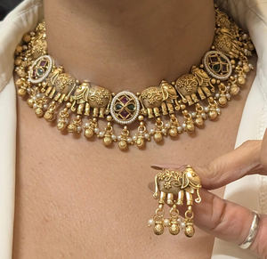 Conjunto de Joyería Tradicional India Premium, Collar del Sur de la India con Hermosos Pendientes, Perfecto para Bodas y Ocasiones Festivas - Product Image 2