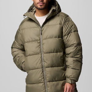 Nouvelle mode, doudoune longue à capuche personnalisée, épaisse, d'hiver, décontractée, pour le football, randonnée, 100% polyester, col montant, motif uni - Product Image 5