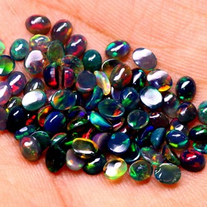Véritable Opale Noire Ethiopienne Ovale Cabochon Gemme Pour la Fabrication de Bijoux 4x6mm Haute Qualité Naturel Noir Opale Cabochons Lot en Vrac - Product Image 4