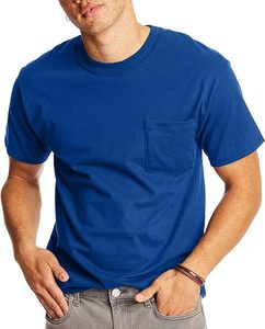 T-shirts pour hommes T-shirt à poche lourde avec logo personnalisé T-shirt vierge en coton 100% épais - Product Image 1