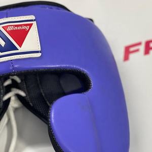 Protection de tête réglable Winning Purple pour l'entraînement de Muay Thai, logo personnalisé, visage ouvert, arts martiaux MMA, OEM - Product Image 6