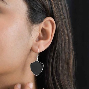 Top Demanded Black <b>Onyx</b> Shield <b>Earrings</b> Perfect for Everyday Wear or Parties and Special Occasions Use Available at Good Price - Product Image 2