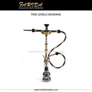 Cachimbas de Lujo Farida de 2 Niveles, Latón Macizo, Técnica de Espejo, Cristal, Manguera de Cobre Grabada a Mano, Accesorios para Venta al por Mayor - Product Image 4