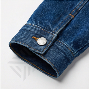 Chaqueta Vaquera Extra Grande Azul Claro Vintage Personalizada, Cierre de Botones, Puños Doblados, Disponible en Varios Colores para Hombre y Mujer, Ropa Exterior - Product Image 6