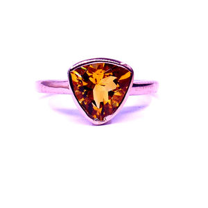 Traditional 925 Sterling Silver Gold Plated Triangle Shape Citrine Gemstone <b>Cheap</b> Classic Vintage Style <b>Ring</b> - Product Image 2