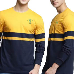 Camisetas de Manga Larga con Cuello Redondo para Hombre, Diseño de Logotipo Personalizado, Servicio OEM, Ropa de Verano para Venta en Línea - Product Image 1