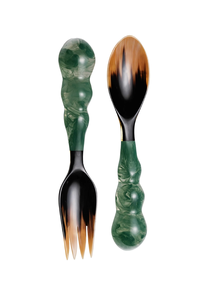 Buffalo Horn Salad <b>Serving</b> <b>Spoon</b> with steel handle Natural Horn Color salad server for Party Wedding Dinner <b>Spoon</b> - Product Image 2