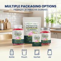 Gummies de kombucha probiotiques à marque privée, véganes, OEM, ODM, faible MOQ