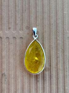 Colgante de zafiro amarillo de Plata de Ley 925, hermoso colgante para mujer. - Product Image 6