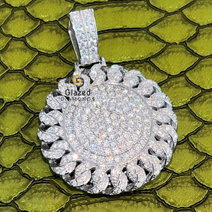 จี้สร้อยคอฮิปฮอปสีเงินสเตอร์ลิง925ถูกทำให้เย็นสนิทในห้องปฏิบัติการเจียระไนเพชรที่ปลูกในรูปแบบ VVS - Product Image 1