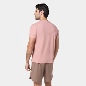 Camiseta Deportiva para Hombre, Corte Ajustado, Secado Rápido, Transpirable, Manga Corta, Tejido de Spandex/Algodón, Diseño Liso, para Gimnasio y Running - Product Image 2
