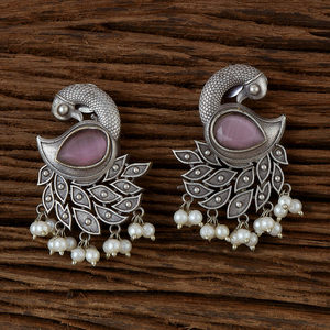 Pendiente de pavo real de moda hecho a mano con chapado oxidado Mayoristas de joyería artificial en India - Product Image 5