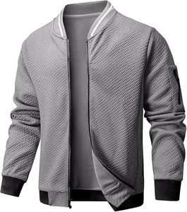 100% Cotton Customized Varsity <b>Jacket</b> <b>Long</b> Sleeves Quilted Lining Zipper Closure Waterproof Windproof Breathable Knitted Front - Product Image 4