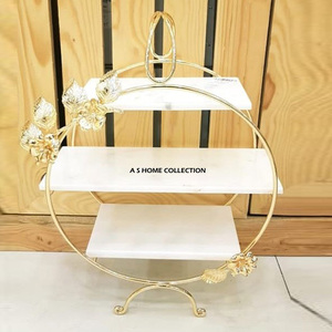 Latest Design <b>White</b> Marble Metal <b>Cake</b> <b>Stand</b> Hot Selling Handmade <b>Cake</b> <b>Stand</b> Finishes Wedding Gifts Usage - Product Image 1