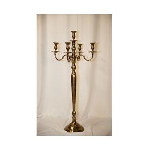 Luxury Floor Decorative Metal Golden Menorah Candelabra with 5 Arms Handmade <b>Candle</b> Holder For Parties & Wedding Lighting - Product Image 1