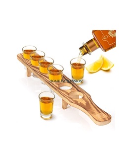 Soporte y soporte de vidrio de madera maciza de calidad superior, diseño moderno, soporte y soporte para tazas de vajilla de madera pura de gran tamaño a bajo precio - Product Image 1