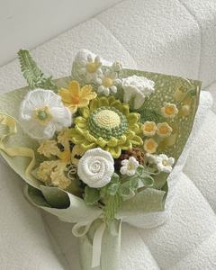 Nouveau bouquet de roses artificielles faites à la main, grandes, en crochet tricoté avec du fil, pour mariage, Saint-Valentin ou cadeaux de Noël - Product Image 5