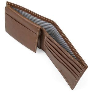 Portefeuille en cuir pour homme Premium 2025 en peau de vache : Portefeuille fin à deux volets avec poche rabattable intégrée et fenêtre de sécurité RFID pour carte d'identité - Product Image 6