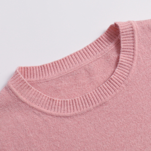 เสื้อยืดถักลายสำหรับผู้หญิงผ้าโพลีเอสเตอร์/ ผ้าฝ้ายสีชมพูไล่ระดับสีแบบลำลอง - Product Image 3