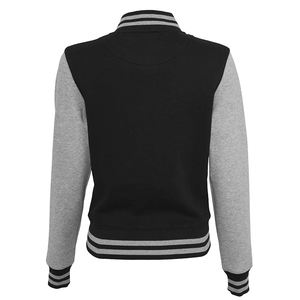2022 chaquetas universitarias recortadas de alta calidad para mujer, chaqueta de béisbol de manga larga con logotipo personalizado Simple, botón sólido, transpirable, Invierno - Product Image 4