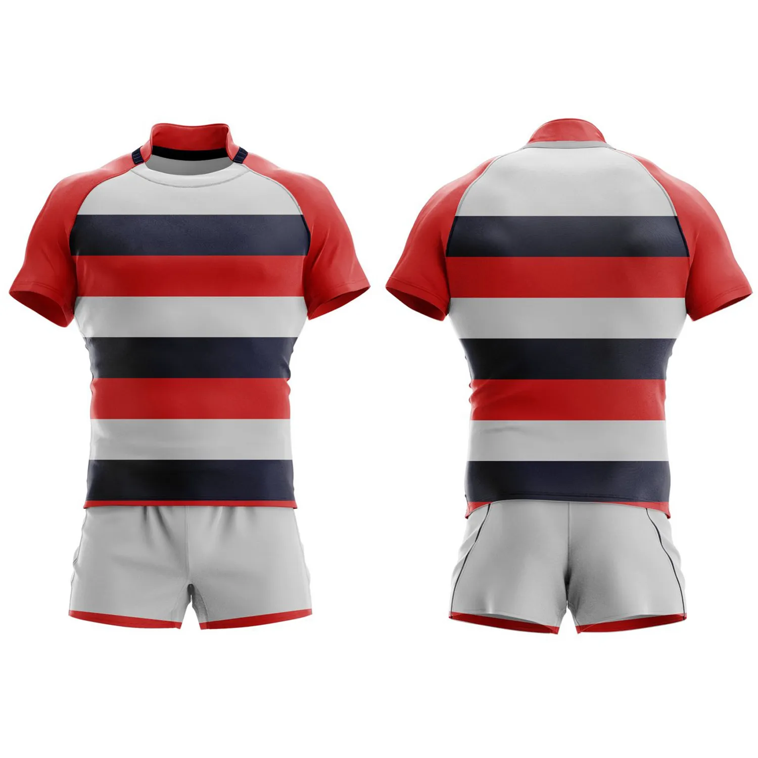 2024 yeni futbol Rugby üniformaları erkek OEM süblimasyon özel eğitim kıyafetleri mavi spor giyim Rugby kitleri Rugby gömlek forması
